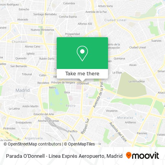 Parada O'Donnell - Línea Exprés Aeropuerto map