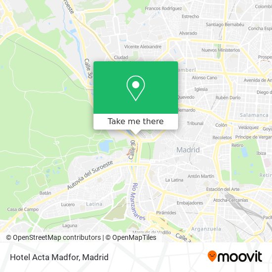 Hotel Acta Madfor map