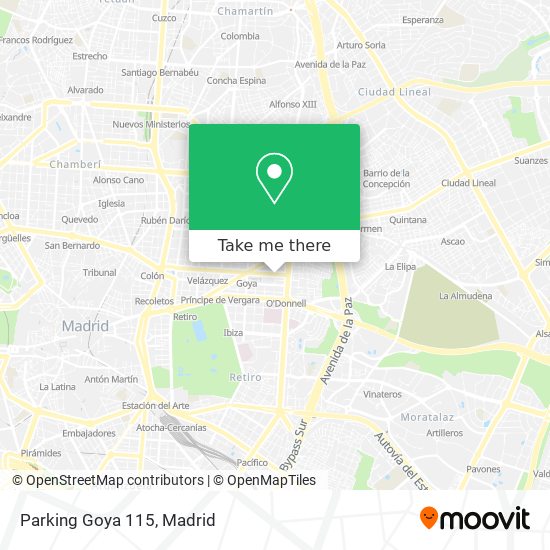 Parking Goya 115 map