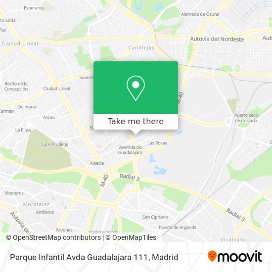 mapa Parque Infantil Avda Guadalajara 111