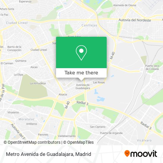 Metro Avenida de Guadalajara map