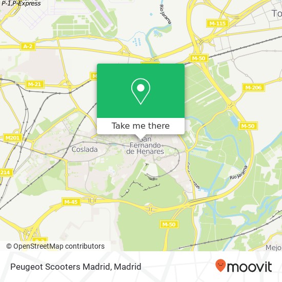 Peugeot Scooters Madrid map