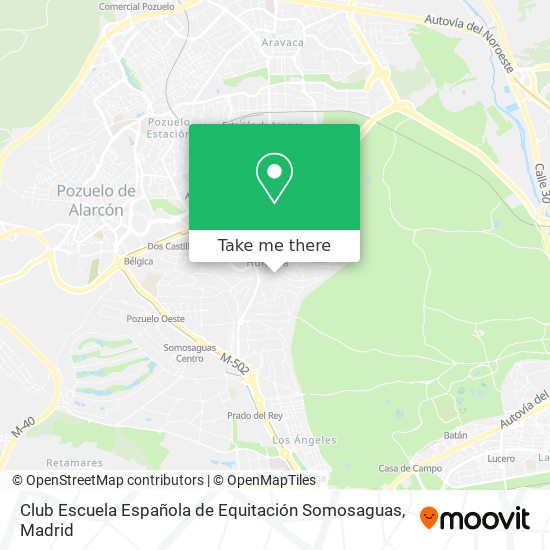 mapa Club Escuela Española de Equitación Somosaguas