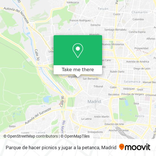 mapa Parque de hacer picnics y jugar a la petanca