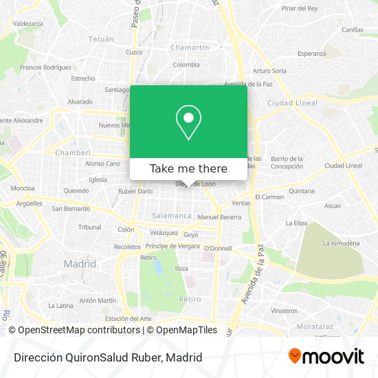 Dirección QuironSalud Ruber map