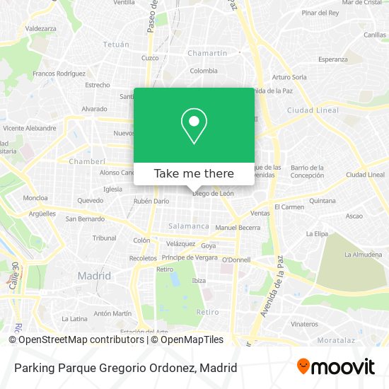 Parking Parque Gregorio Ordonez map
