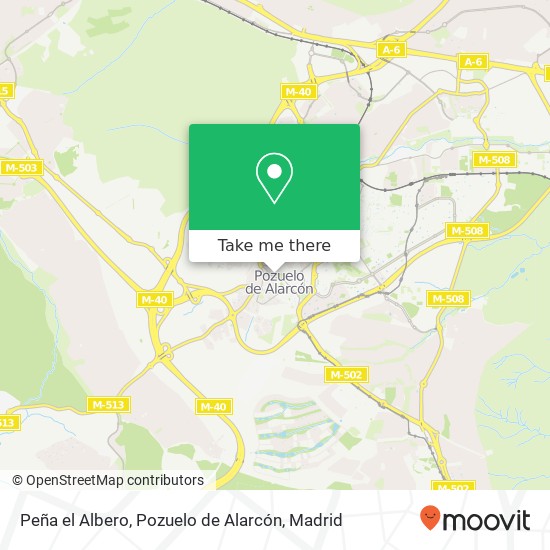 Peña el Albero, Pozuelo de Alarcón map