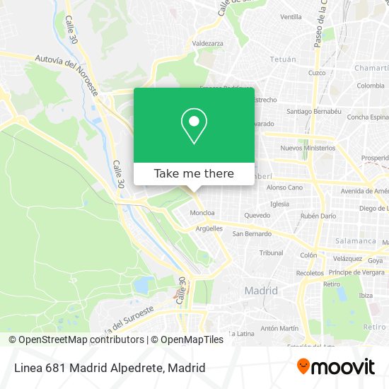 Linea 681 Madrid Alpedrete map
