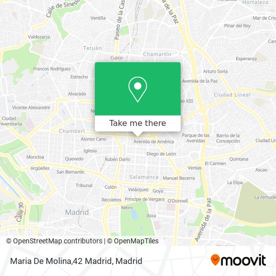 mapa Maria De Molina,42 Madrid