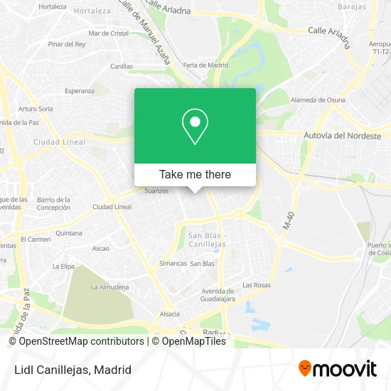 Lidl Canillejas map