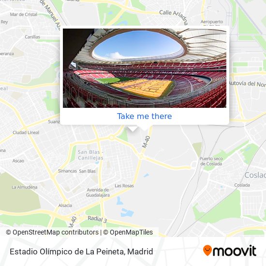 mapa Estadio Olímpico de La Peineta