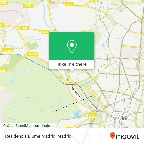 mapa Residencia Blume Madrid