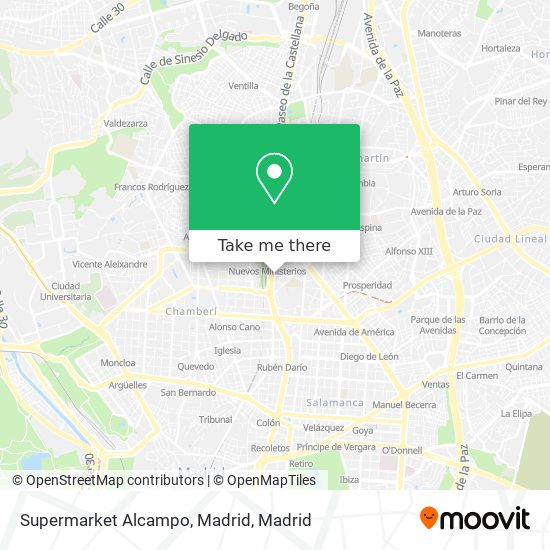 Supermarket Alcampo, Madrid map
