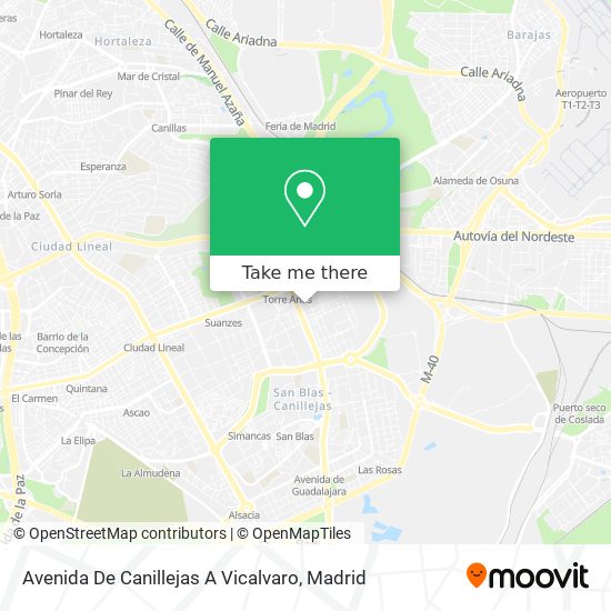 Avenida De Canillejas A Vicalvaro map