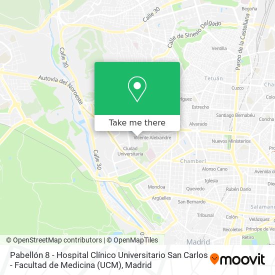 mapa Pabellón 8 - Hospital Clínico Universitario San Carlos - Facultad de Medicina (UCM)