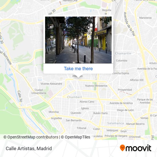 Calle Artistas map