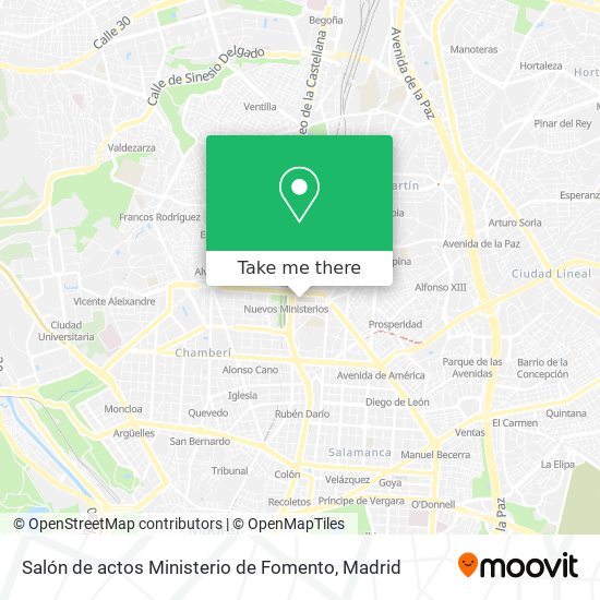 mapa Salón de actos Ministerio de Fomento