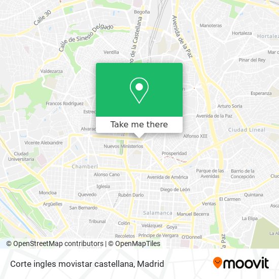 mapa Corte ingles movistar castellana