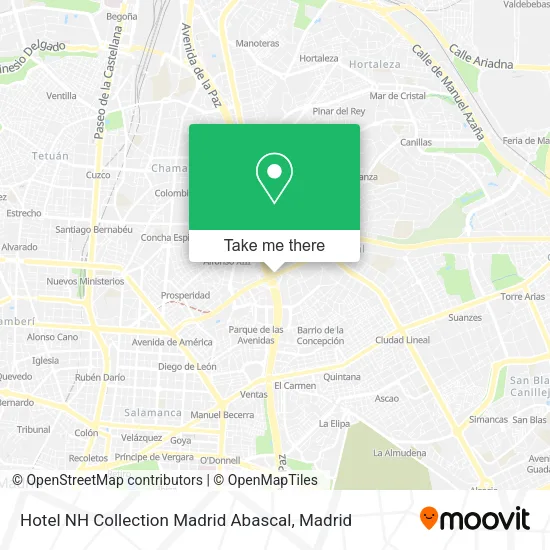 Hotel NH Collection Madrid Abascal map