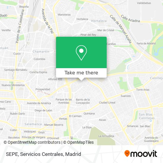 mapa SEPE, Servicios Centrales