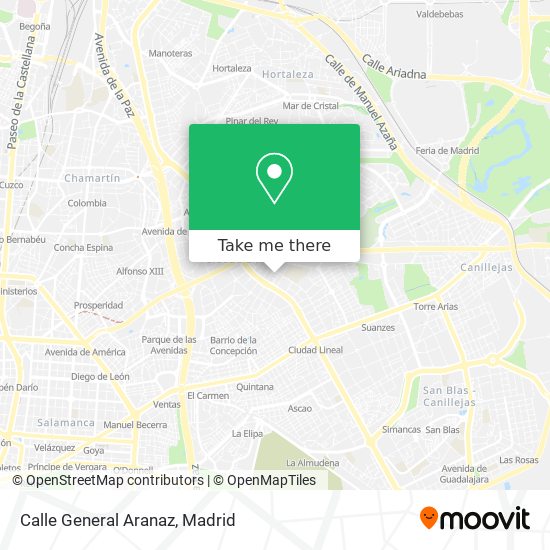 How to get to Calle General Aranaz in Madrid by Bus or Metro