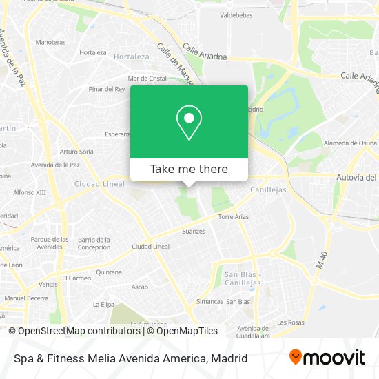 Spa & Fitness Melia Avenida America map