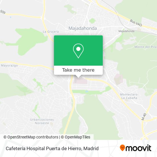Cafetería Hospital Puerta de Hierro map
