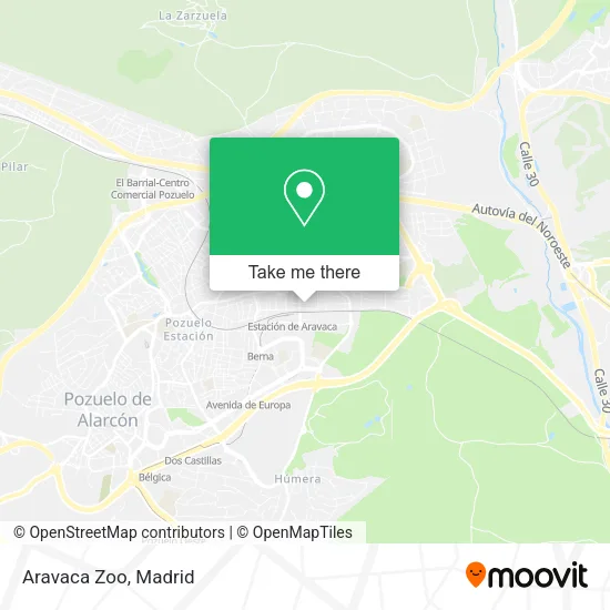 mapa Aravaca Zoo