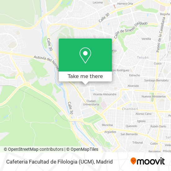 mapa Cafeteria Facultad de Filologia (UCM)