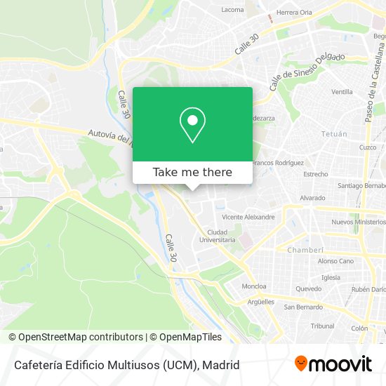 mapa Cafetería Edificio Multiusos (UCM)