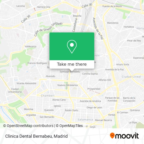 mapa Clinica Dental Bernabeu