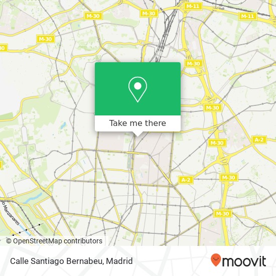 Calle Santiago Bernabeu map