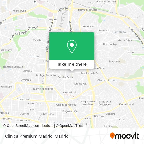 Clinica Premium Madrid map