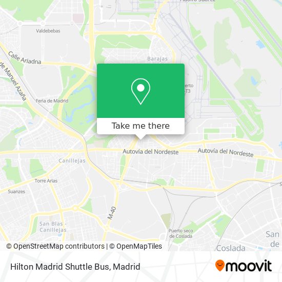 Hilton Madrid Shuttle Bus map