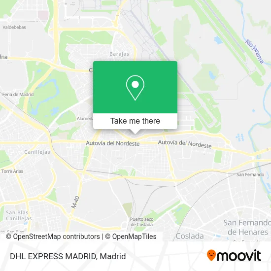 DHL EXPRESS MADRID map