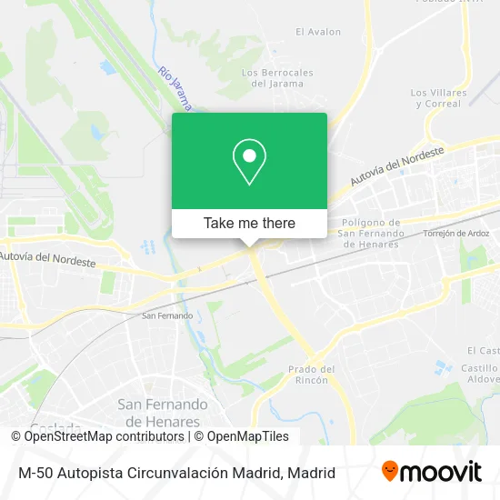 M-50 Autopista Circunvalación Madrid map