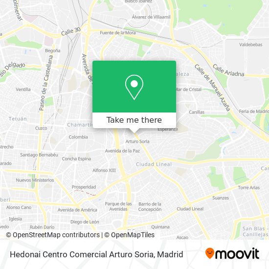 Hedonai Centro Comercial Arturo Soria map