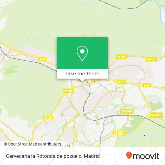 mapa Cerveceria la Rotonda de pozuelo