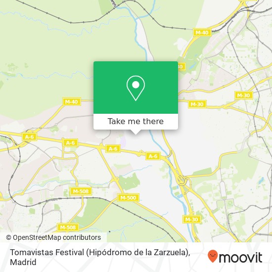 Tomavistas Festival (Hipódromo de la Zarzuela) map