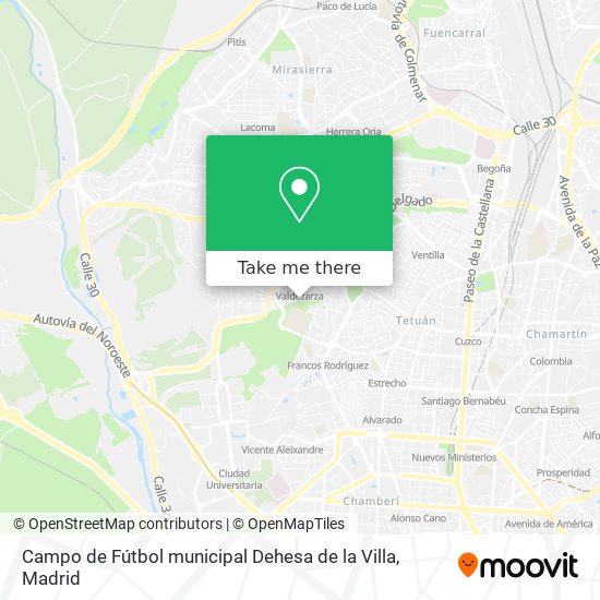 mapa Campo de Fútbol municipal Dehesa de la Villa
