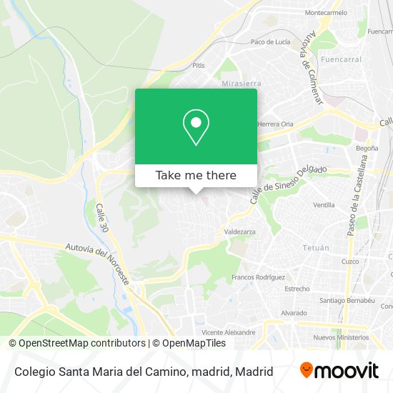 Colegio Santa Maria del Camino, madrid map