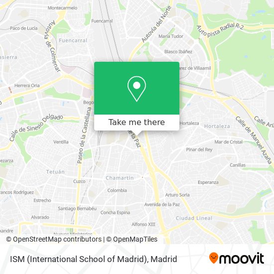 mapa ISM (International School of Madrid)