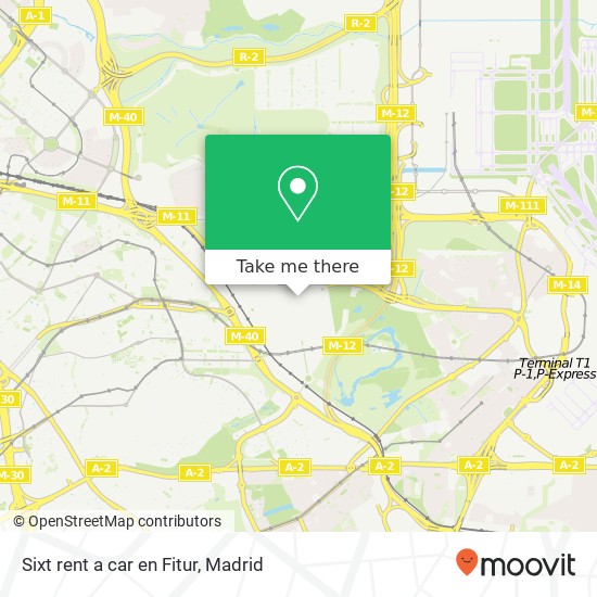 mapa Sixt rent a car en Fitur