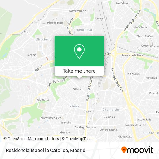 Residencia Isabel la Católica map