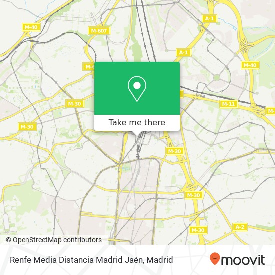 Renfe Media Distancia Madrid Jaén map