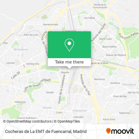 Cocheras de La EMT de Fuencarral map