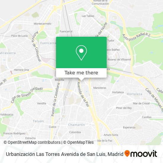 Urbanización Las Torres Avenida de San Luis map