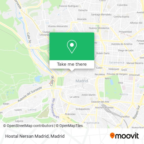 Hostal Nersan Madrid map