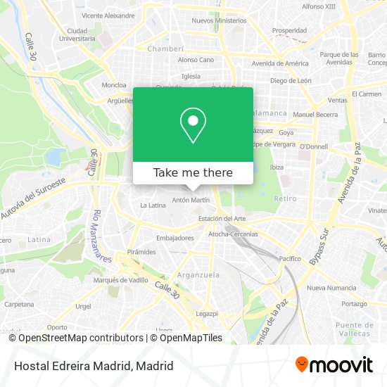 Hostal Edreira Madrid map