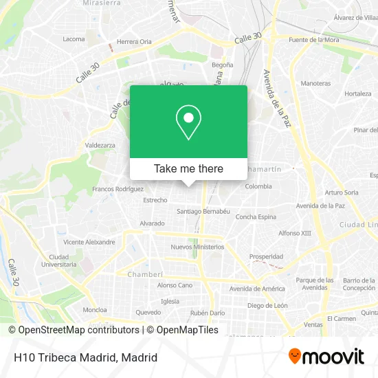 H10 Tribeca Madrid map